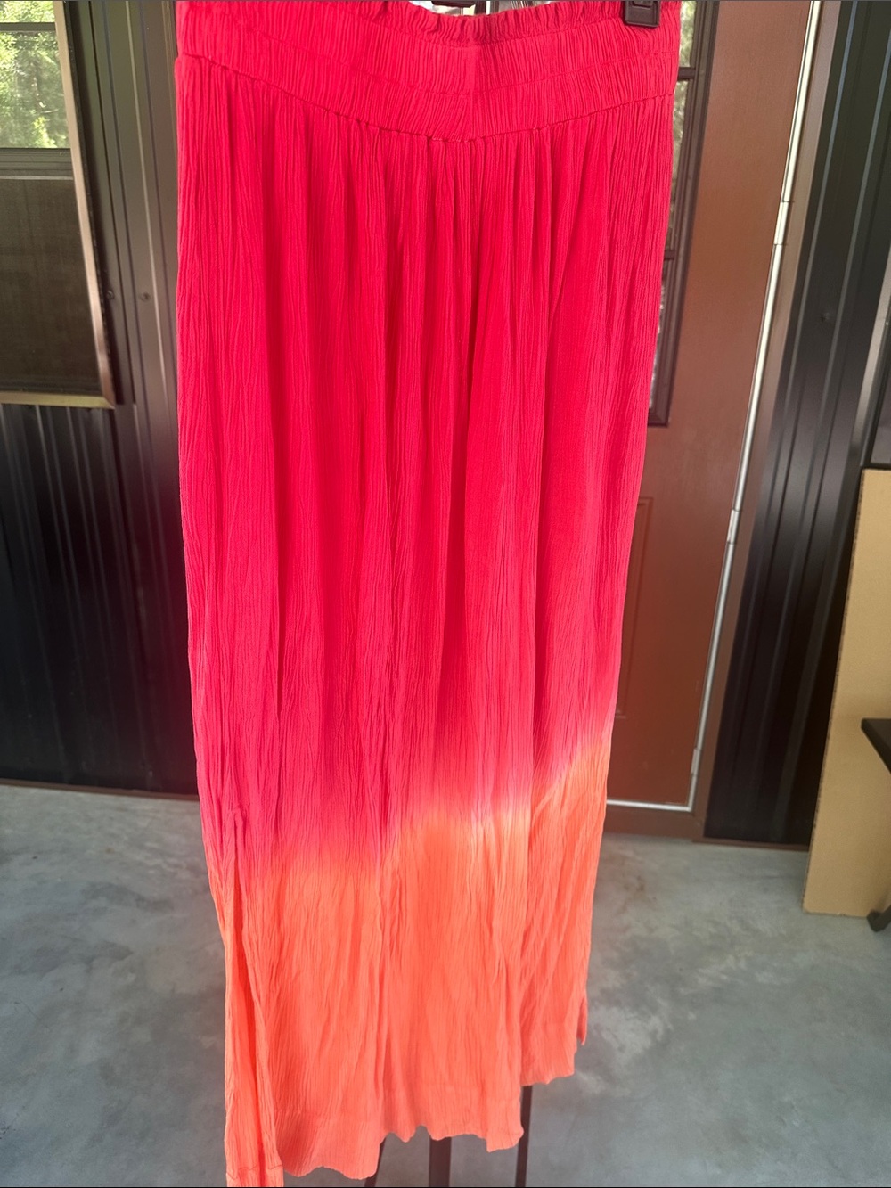 Mud Pie Ombre Hot Pink to Coral Maxi Skirt